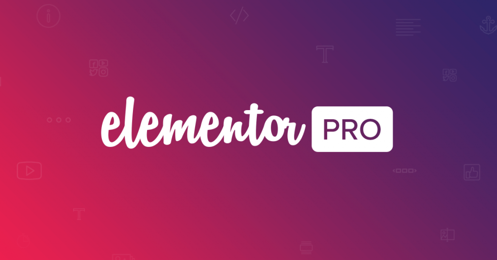 Gradient with the words "Elementor Pro" overlaid