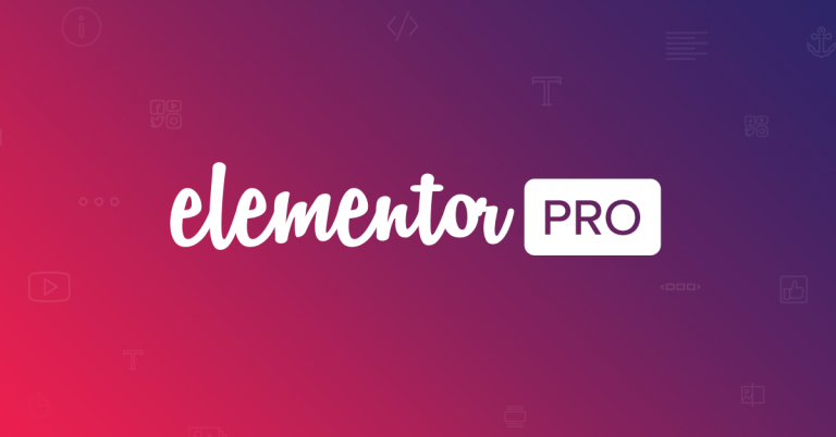 Gradient with the words "Elementor Pro" overlaid