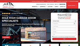 Website design for Mile High Garage Door Specialists