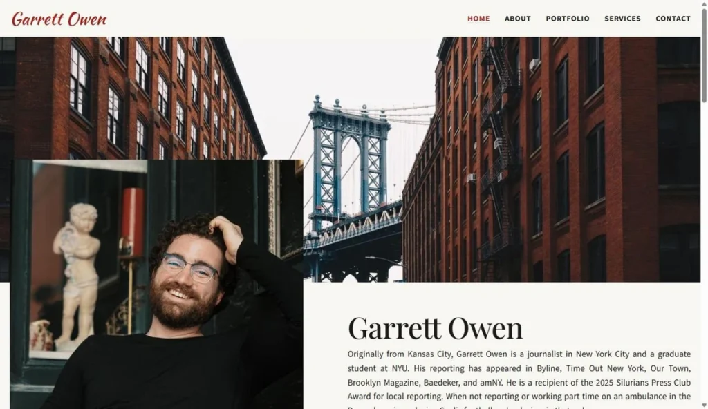 Website design for Garrett Owen