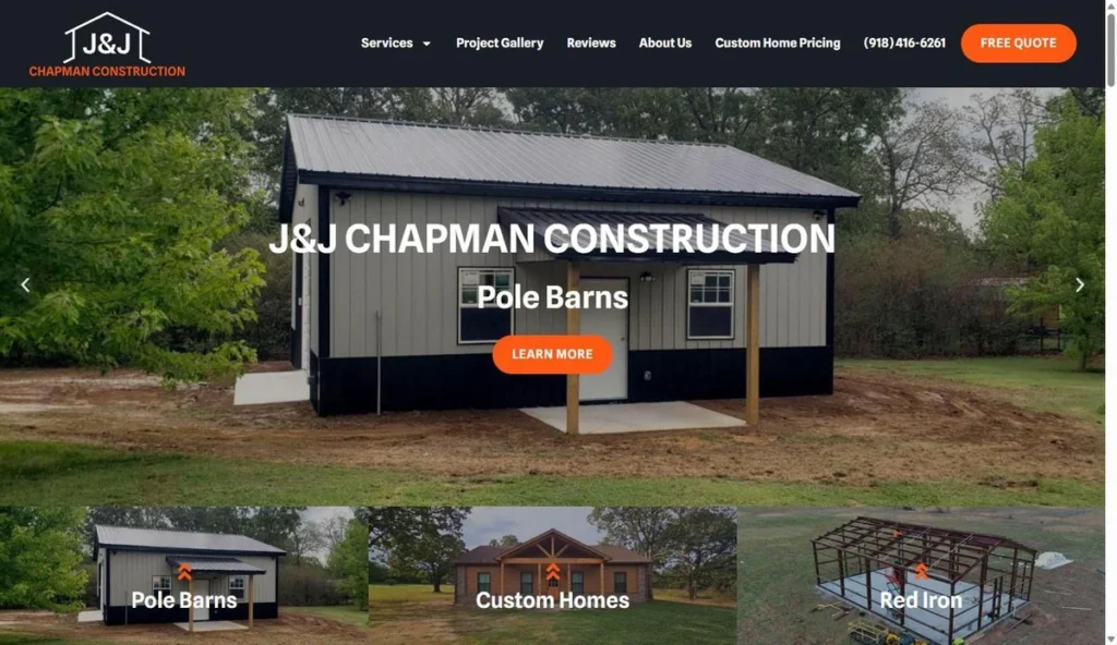 Website design for J&J Chapman Construction